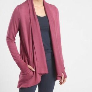 Athleta Pranayama Wrap Cover Up Cardigan Victorian Berry Size M #777944